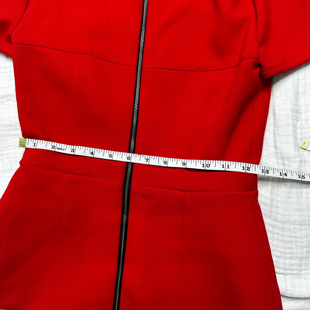 Chic Red and Tan Mini Dress - Picture 11 of 13